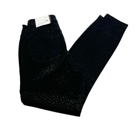 KanCan NWT black leopard print high rise super skinny button fly jeans size 9/28 - Picture 7 of 13